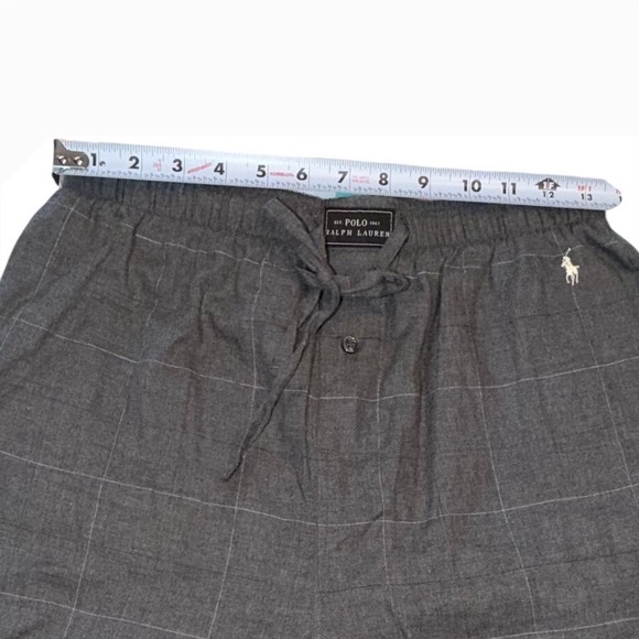 Polo Ralph Lauren Sleepwear Gray Windowpane Plaid Lounge Pants Pockets Small - Picture 2 of 11